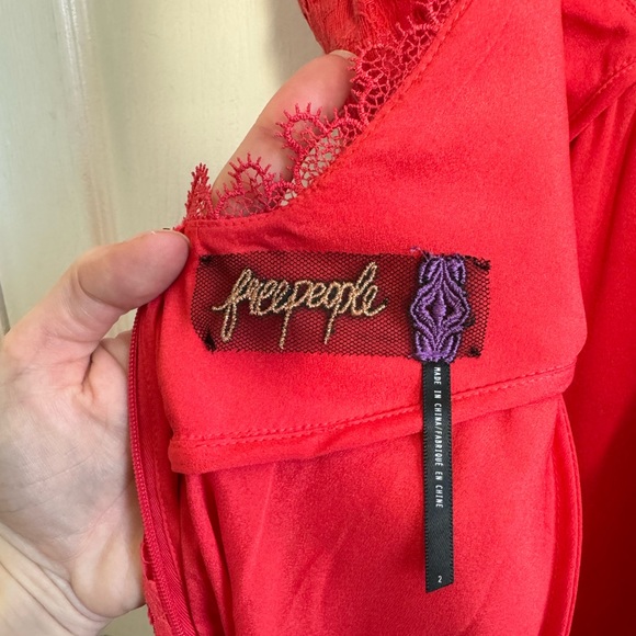 Free People red lace dress, Size 2 - Picture 3 of 3